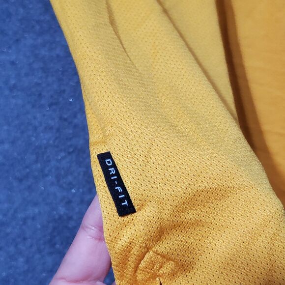 Vintage Nike Shirt Mens Large Yellow Mesh Tank Top Center Swoosh Silver Tag Y2K - Picture 4 of 12